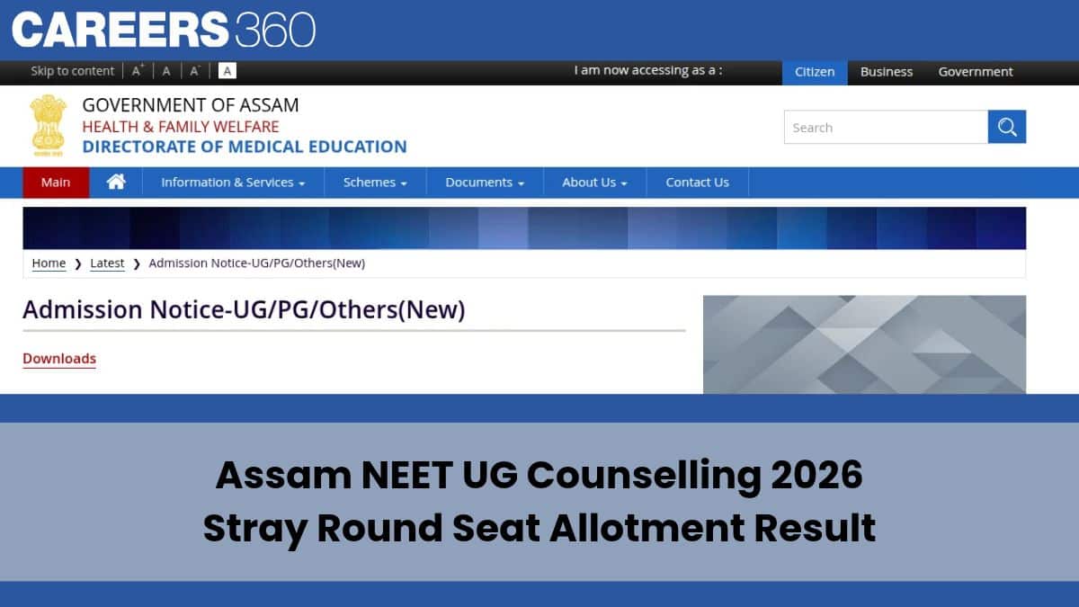 Assam NEET UG Counselling 2026 Stray Round Seat Allotment Result Today